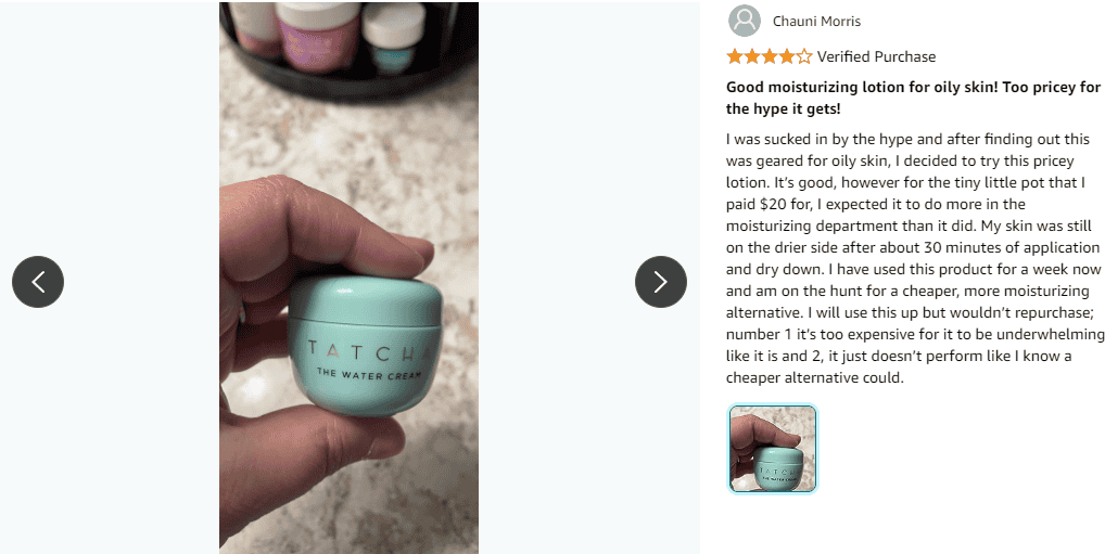 Tatcha Water Cream reviews