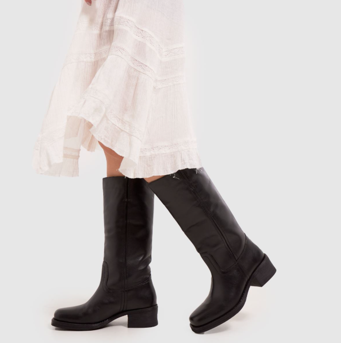 Schuh Damari Leather Pull-On Boots – Black    